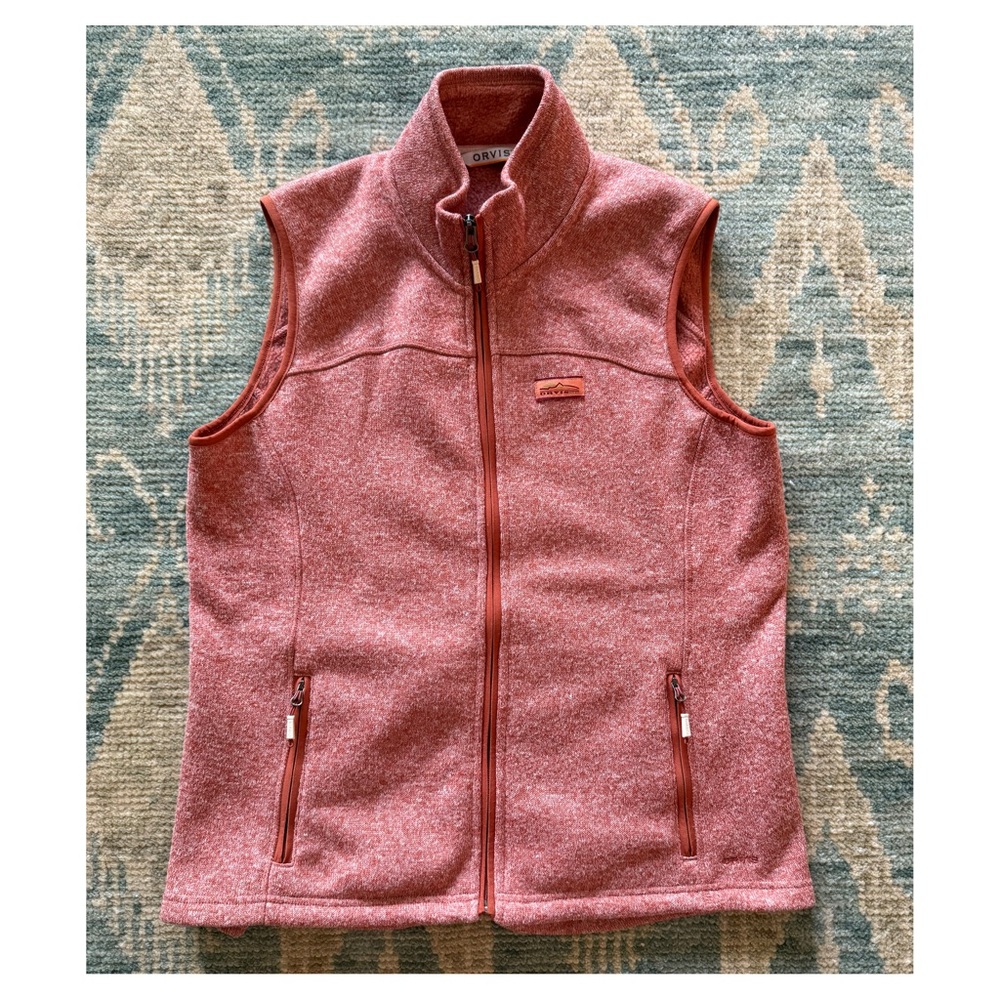 ORVIS Sweater Fleece Vest in Orange